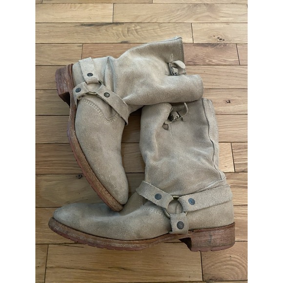 Vintage Shoes - Womens Vintage Shoes Company USA Tan Leather Harness Western Boots Size 9 M